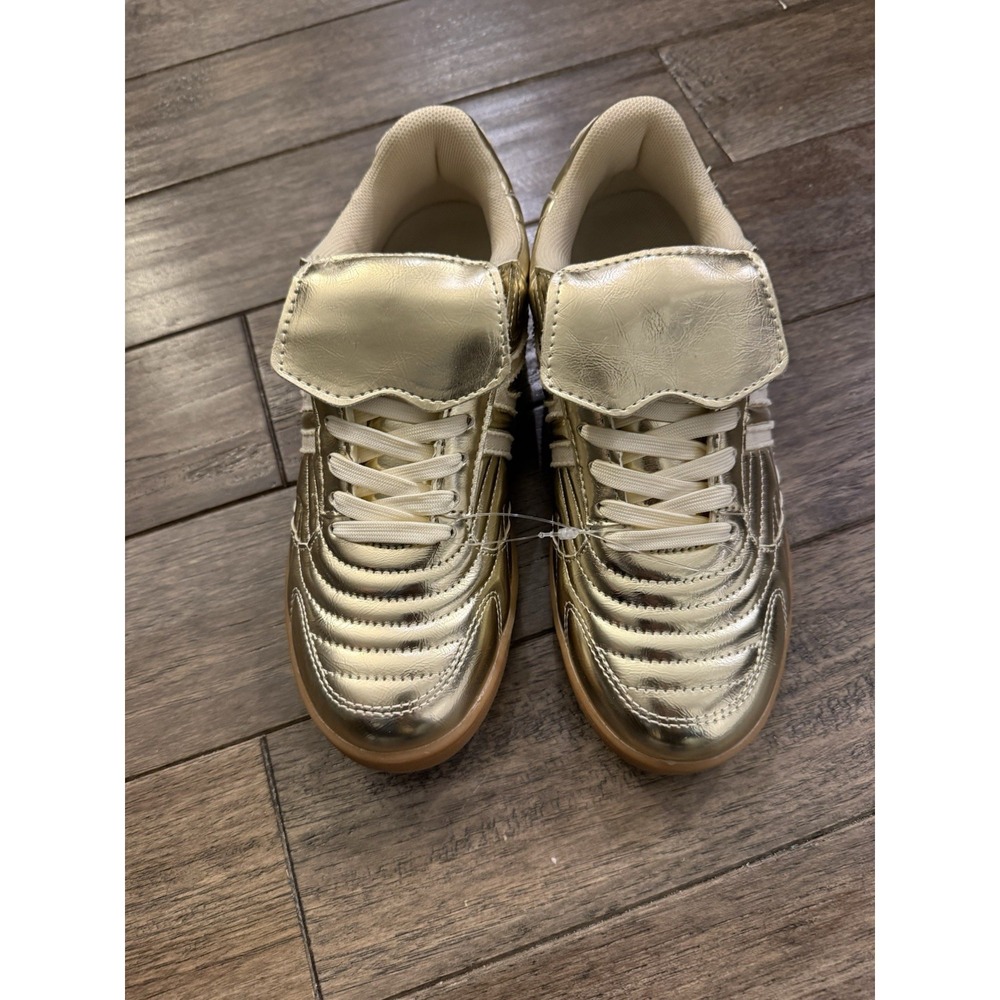 Steve Madden Madrid Sneakers Womens 6 Gold Metallic Soccer Core Low Top MADR03S1